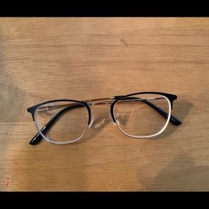 Brand new black and gold metal eyeglass frames